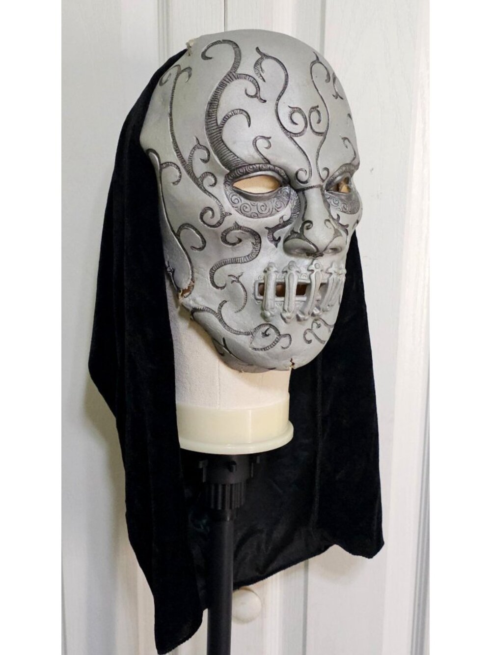 Harry Potter Death Eater Mask Elope Vintage 2007 Order of Phoenix Hood Teal Tag